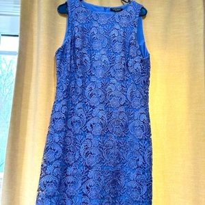 Beautiful Lauren Ralph Lauren sleeveless lace sheath dress: Lavender size 16